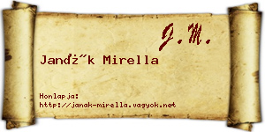 Janák Mirella névjegykártya